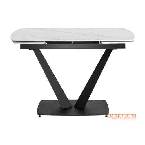 Кухонный стол Стол обеденный Клео Белый мрамор / Черный, металл арт. 146279
