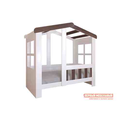 Детская кровать Астра Домик Белый / Дуб Шамони, Без ящика арт. 147635