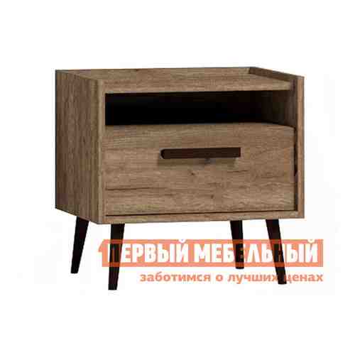 Прикроватная тумбочка Nature 41 Дуб табачный Craft / Черный арт. 91469