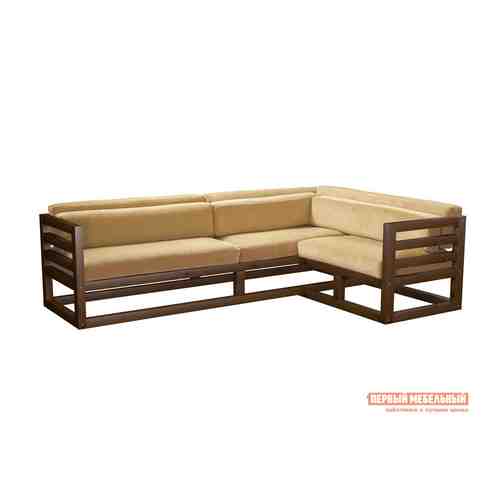 Угловой диван Магнус Орех, Бежевый, вельвет, Правый арт. 113103
